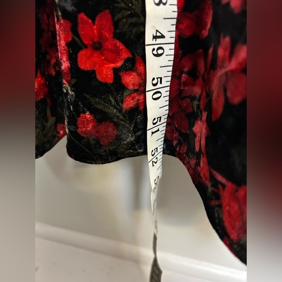 Vintage Hand Made Floral Velvet Midi Dress Xs Timeless Feminine Romantic Amish - Picture 8 of 11